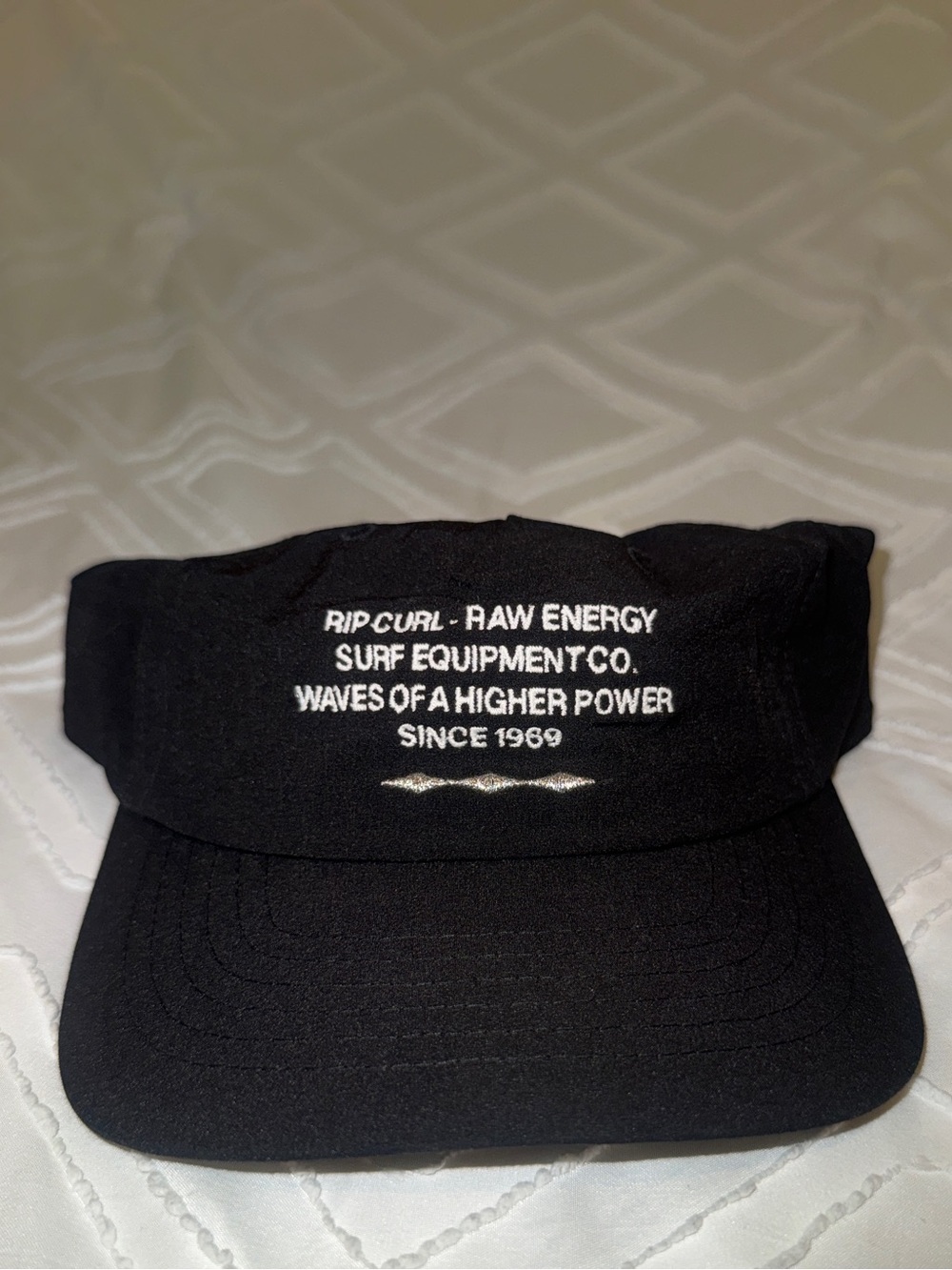 Rip Curl Black Visor with White Embroidered Logo